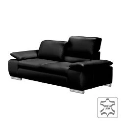 Fredriks Sofa Masca (3-Sitzer) Echtleder - Schwarz
