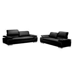 Fredriks Sofa Masca (3-Sitzer) - Kunstleder Schwarz -Wohnzimmermöbel boutique en ligne sofa masca 3 sitzer kunstleder schwarz 513247