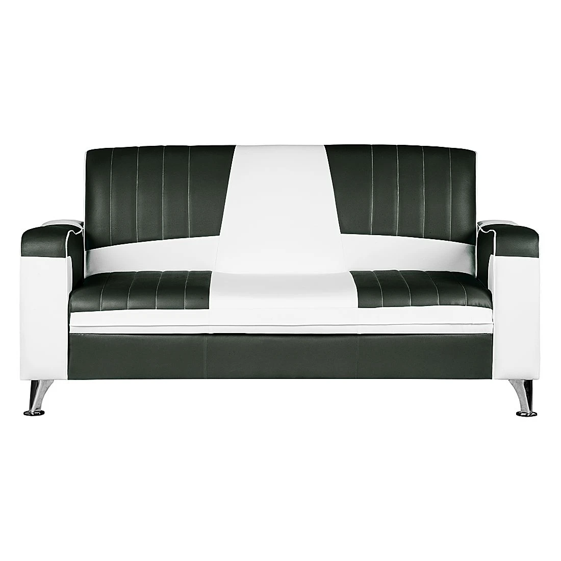 Studio Monroe Sofa Nixa (3-Sitzer) - Kunstleder Weiß/Schwarz 2 Studio Monroe Sofa Nixa (3-Sitzer) - Kunstleder Weiß/Schwarz – Bild 2