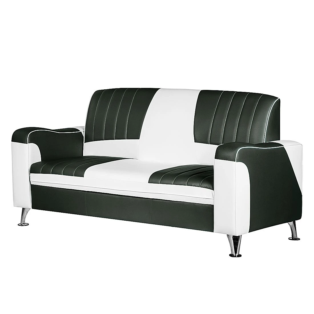 Studio Monroe Sofa Nixa (3-Sitzer) - Kunstleder Weiß/Schwarz 1 Studio Monroe Sofa Nixa (3-Sitzer) - Kunstleder Weiß/Schwarz