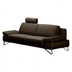 Loftscape Sofa Silvano (3-Sitzer) Webstoff - Braun-Schwarz - Kopfstütze verstellbar -Wohnzimmermöbel boutique en ligne sofa silvano 3 sitzer webstoff braun schwarz 442484