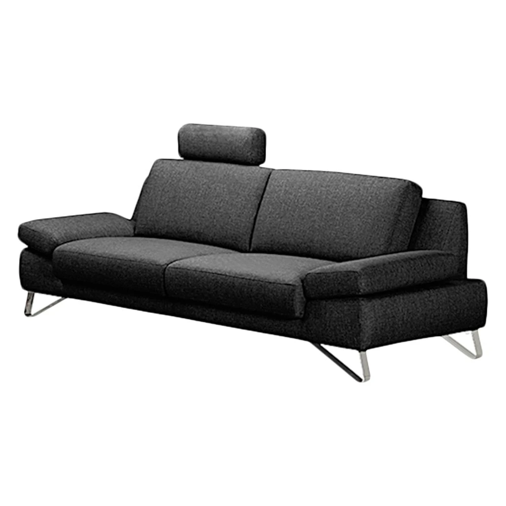 Loftscape Sofa Silvano (3-Sitzer) Webstoff Schwarz - Kopfstütze verstellbar 1 Loftscape Sofa Silvano (3-Sitzer) Webstoff Schwarz - Kopfstütze verstellbar