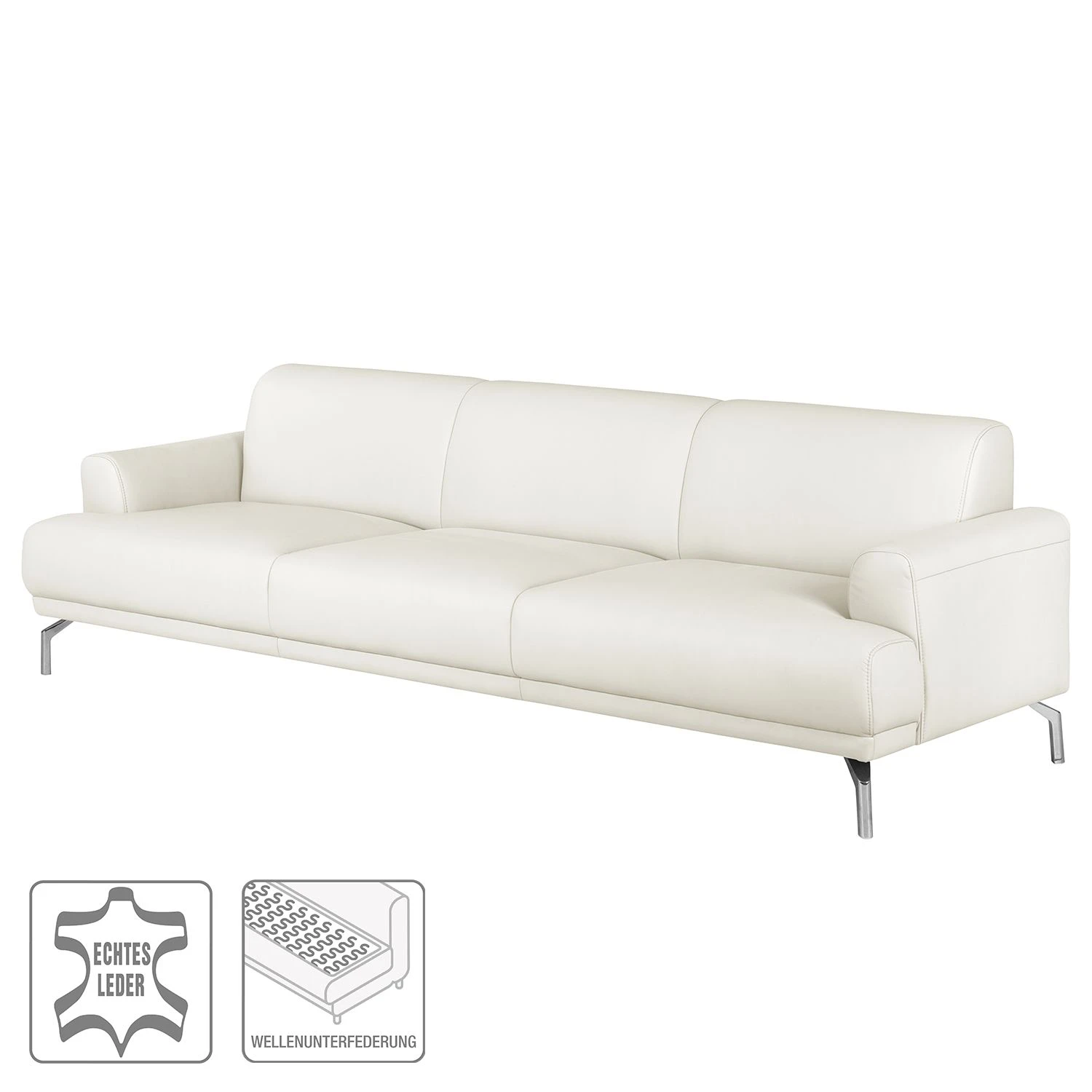 Fredriks Sofa Sisto II (3-Sitzer) Echtleder - Weiß 2 Fredriks Sofa Sisto II (3-Sitzer) Echtleder - Weiß – Bild 2