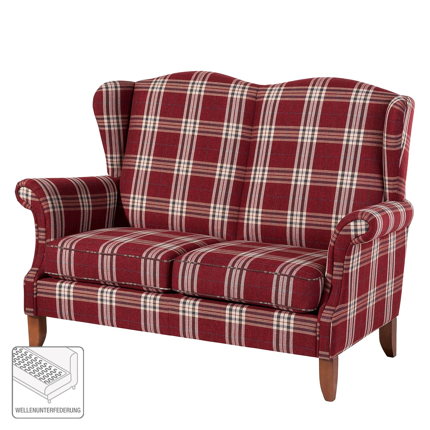 Max Winzer Sofa Verita (2-Sitzer) - Strukturstoff - Rot kariert 2 Max Winzer Sofa Verita (2-Sitzer) - Strukturstoff - Rot kariert – Bild 2