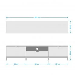 Studio Copenhagen TV-Lowboard Harma - Dunkelgrau -Wohnzimmermöbel boutique en ligne tv lowboard harma dunkelgrau 5173332