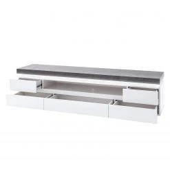 Fredriks TV-Lowboard Namona II - Inkl. Beleuchtung - Beton Dekor / Weiß -Wohnzimmermöbel boutique en ligne tv lowboard namona ii inkl beleuchtung weiss anthrazit weiss anthrazit 3666769