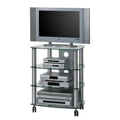 Maja Möbel TV-Rack Glenview II - Aluminium/Klarglas