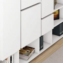 Loftscape TV-Wand Emporior IV - Matt Hellbeige / Matt Weiß - Breite: 249 cm -Wohnzimmermöbel boutique en ligne tv wand emporior iv hochglanz weiss 5161936 3