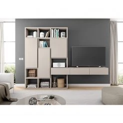 Loftscape TV-Wand Emporior IV - Matt Hellbeige - Breite: 294 cm