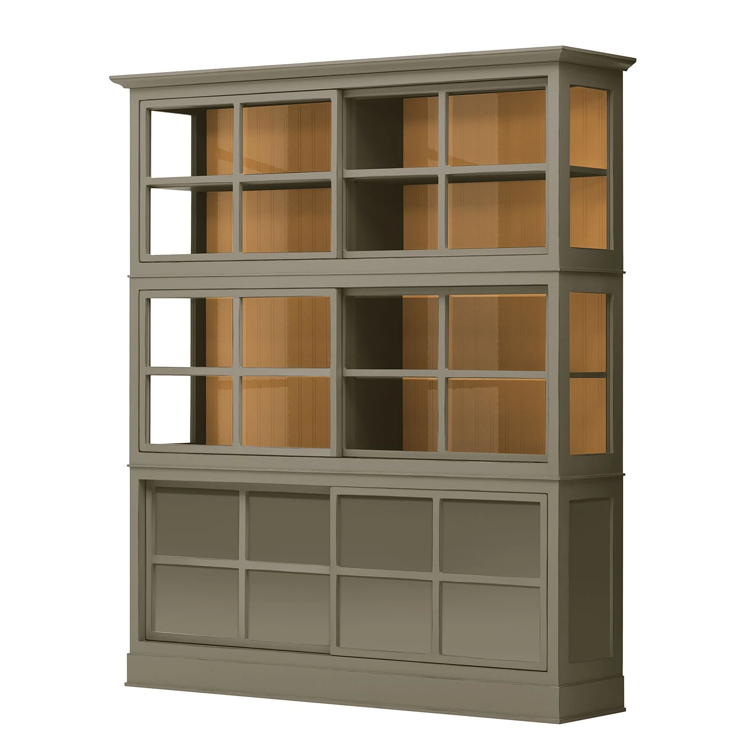 Maison Belfort Vitrinenschrank Azjana - Granit / Pinie Honig 1 Maison Belfort Vitrinenschrank Azjana - Granit / Pinie Honig