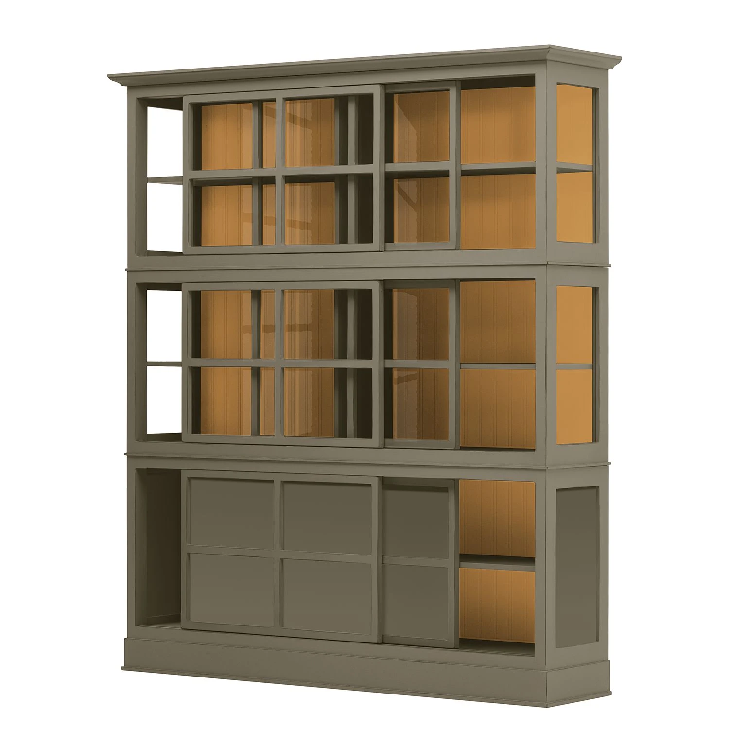 Maison Belfort Vitrinenschrank Azjana - Granit / Pinie Honig 3 Maison Belfort Vitrinenschrank Azjana - Granit / Pinie Honig – Bild 3
