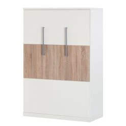 Schrankbett KiYDOO smart - Weiß / Eiche Sonoma Dekor - 110 x 205cm - Kaltschaummatratze -Wohnzimmermöbel boutique en ligne wandklappbett majano 110 x 205 cm kaltschaummatratze weiss eiche sonoma dekor 1691186