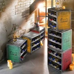 PureDay Weinregal Claire - Tannenholz - Gelb -Wohnzimmermöbel boutique en ligne weinregal claire tannenholz gelb 3440185