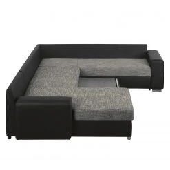 Roomscape Wohnlandschaft Berrings - (mit Schlaffunktion) - Kunstleder / Strukturstoff Schwarz / Grau - Longchair davorstehend links -Wohnzimmermöbel boutique en ligne wohnlandschaft berrings mit schlaffunktion kunstleder strukturstoff schwarz grau longchair davorstehend links 3633533