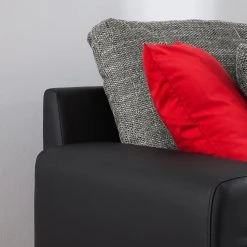 Roomscape Wohnlandschaft Berrings - (mit Schlaffunktion) - Kunstleder / Strukturstoff Schwarz / Grau - Longchair davorstehend links -Wohnzimmermöbel boutique en ligne wohnlandschaft berrings mit schlaffunktion kunstleder strukturstoff schwarz grau longchair davorstehend links 4993832