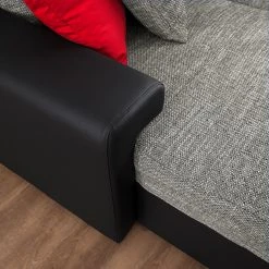 Roomscape Wohnlandschaft Berrings - (mit Schlaffunktion) - Kunstleder / Strukturstoff Schwarz / Grau - Longchair davorstehend links -Wohnzimmermöbel boutique en ligne wohnlandschaft berrings mit schlaffunktion kunstleder strukturstoff schwarz grau longchair davorstehend links 4993836