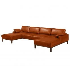 Ars manufacti Wohnlandschaft Horley Echtleder - Cognac