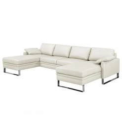 Fredriks Wohnlandschaft Laureto II Echtleder - Perlweiß