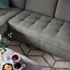 Fredriks Wohnlandschaft Tanete - Strukturstoff - Grau - Longchair davorstehend links / Ottomane rechts - Schlaffunktion -Wohnzimmermöbel boutique en ligne wohnlandschaft tanete strukturstoff longchair davorstehend links ottomane rechts mit schlaffunktion grau 4997288