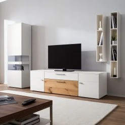 GWINNER TV-Lowboard Anzio I - Matt Weiß / Balkeneiche 9 GWINNER TV-Lowboard Anzio I - Matt Weiß / Balkeneiche -Wohnzimmermöbel boutique en ligne wohnwand anzio i 4 teilig vitrinenelement links ohne beleuchtung matt weiss balkeneiche 4625740