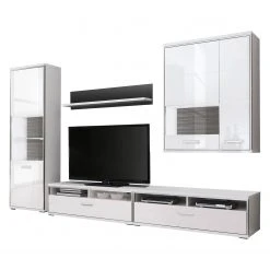 Loftscape Wohnwand Arco I (5-teilig) - Hochglanz Weiß / Grau -Wohnzimmermöbel boutique en ligne wohnwand arco i 5 teilig hochglanz weiss grau 4710612