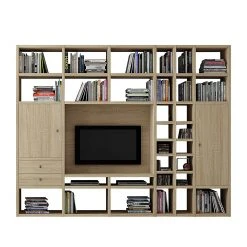 Loftscape Wohnwand Emporior II - Eiche Sonoma Dekor -Wohnzimmermöbel boutique en ligne wohnwand emporior ii sonoma eiche dekor 289401