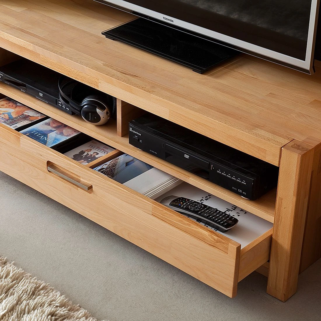 Ars Natura Wohnwand Majona (4-teilig) - Kernbuche 4 Ars Natura Wohnwand Majona (4-teilig) - Kernbuche – Bild 4