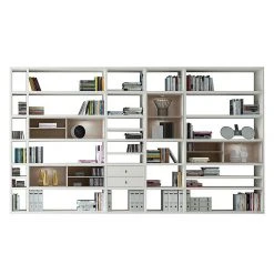 Loftscape XXL Regalwand Emporior II - Weiß / Eiche Sonoma Dekor - Mit Beleuchtung