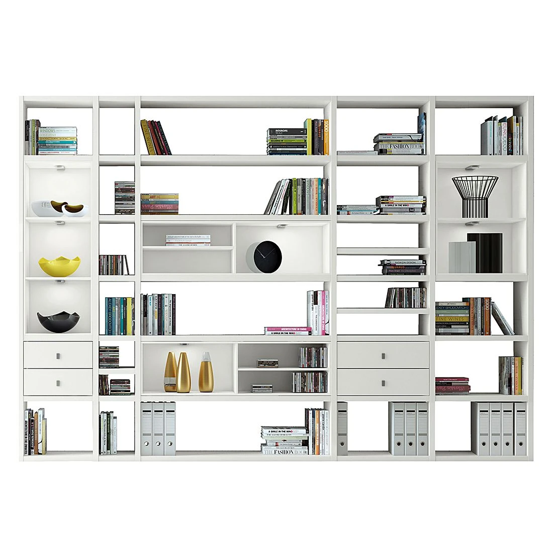 Loftscape XXL Regalwand Emporior III - Cremeweiß - Mit Beleuchtung 1 Loftscape XXL Regalwand Emporior III - Cremeweiß - Mit Beleuchtung