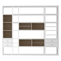 Loftscape XXL Regalwand Emporior IV.A - Weiß / Eiche Sonoma Dekor - Ohne Beleuchtung